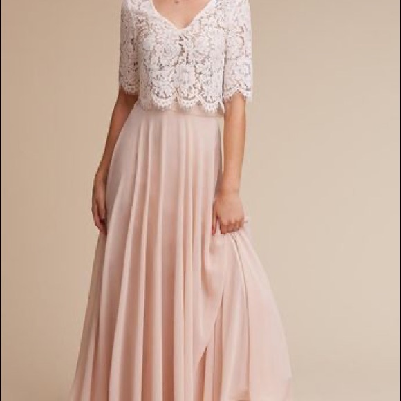 New w/ tags Jenny Yoo Hampton long skirt/blush/chiffon size 10 - Picture 2 of 7